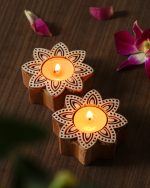 Small Wooden Candle Holder