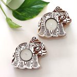 Elephant Wooden Candle Holder - Image 2