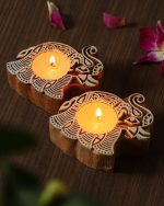 Elephant Wooden Candle Holder